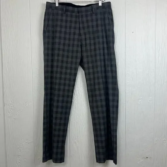Murano Ultimate Modern Comfort Pant 
men’s 32x30 check pattern flat front gray - Picture 4 of 7